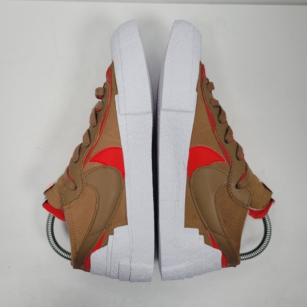 Nike Blazer Low / Sacai Men's Brown & Red Sneakers DD1877-200 US  Size 9 NWB - Picture 8 of 10